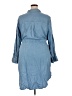 Terra & Sky 100% Lyocell Blue 3/4 Sleeve Button-Down Shirt Size 4X - photo 2