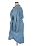Terra & Sky 100% Lyocell Blue 3/4 Sleeve Button-Down Shirt Size 4X - photo 5