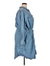 Terra & Sky 100% Lyocell Blue 3/4 Sleeve Button-Down Shirt Size 4X - photo 4