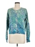 Sundance 100% Cotton Paisley Teal Pullover Sweater Size M - photo 1