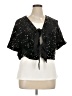 CeCe 100% Polyester Black Short Sleeve Blouse Size XL - photo 1