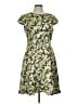 J.Crew 100% Polyester Print Green Cocktail Dress Size 10 - photo 1