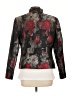 Coldwater Creek 100% Polyester Floral Gray Blazer Size 12 - photo 2