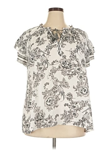 Rose + Olive Short Sleeve Blouse (view 1)