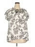 Rose + Olive 100% Polyester Ivory Short Sleeve Blouse Size 2X - photo 1