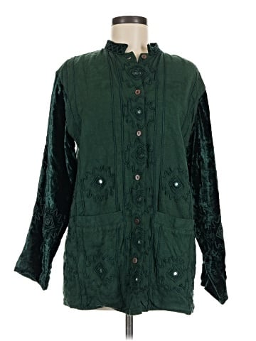 Anu by Natural 3/4 Sleeve Button-Down Shirt (view 1)
