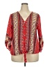 West Kei 100% Polyester Red 3/4 Sleeve Blouse Size XXL - photo 1