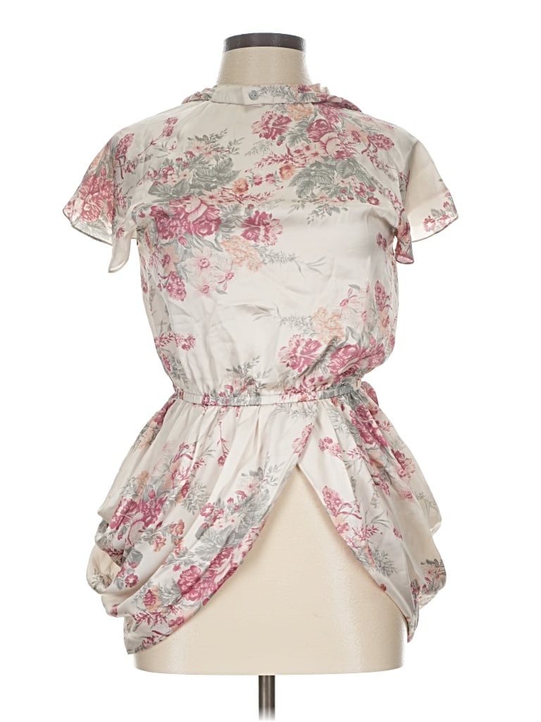 Pre-owned Assorted Brands Short Sleeve Blouse In Ivory