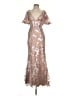 Mac Duggal 100% Polyester Silver Cocktail Dress Size 4 - photo 1
