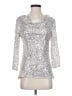 CeCe Silver 3/4 Sleeve T-Shirt Size S - photo 1