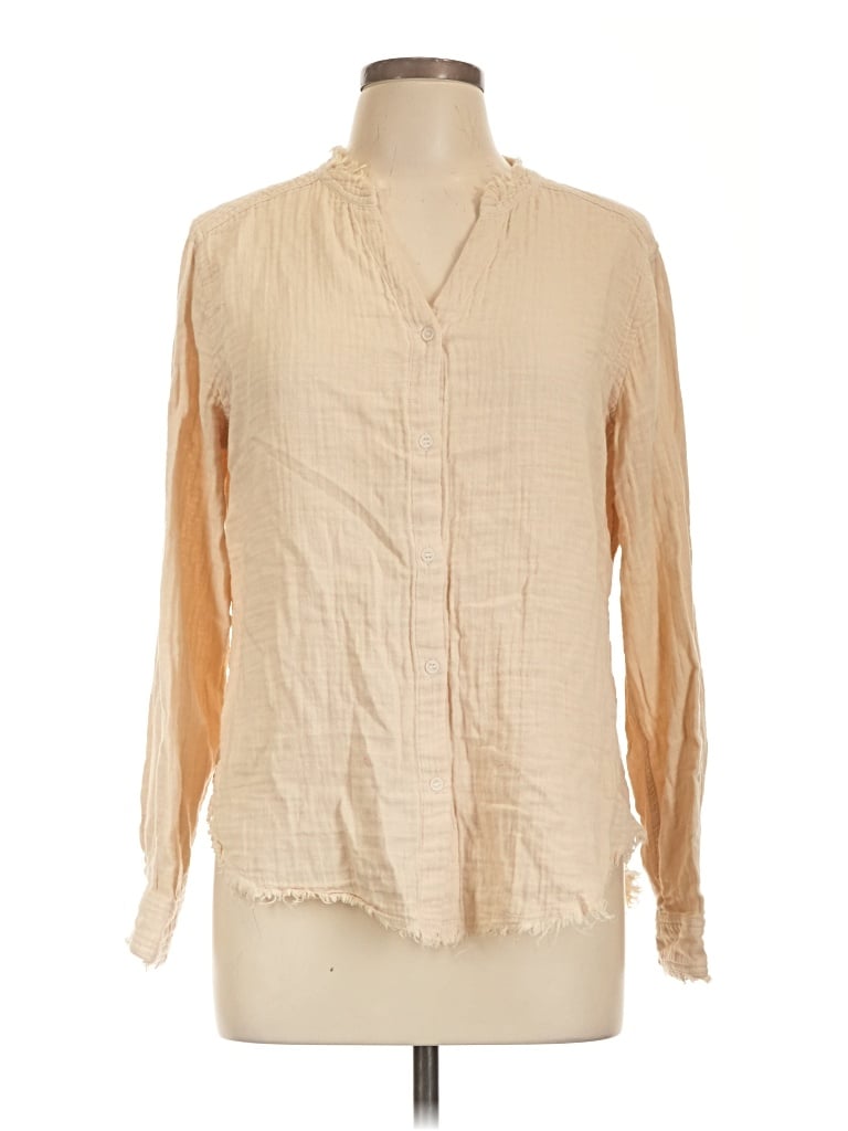 Pre-owned Melissa Nepton Long Sleeve Polo Shirt In Tan