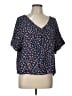 Madewell 100% Viscose Blue Short Sleeve Blouse Size L - photo 1
