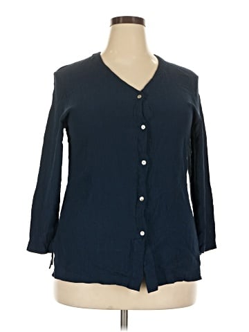 Lord & Taylor 3/4 Sleeve Button-Down Shirt (view 1)