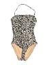 J.Crew Animal Print Ivory One Piece Swimsuit Size 8 - photo 1