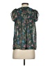 Everly 100% Polyester Green Short Sleeve Blouse Size XS - photo 2