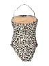 J.Crew Animal Print Ivory One Piece Swimsuit Size 8 - photo 2