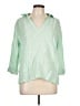 Sigrid Olsen 100% Linen Green 3/4 Sleeve Blouse Size L - photo 1