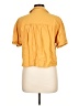 Rose + Olive 100% Rayon Yellow Short Sleeve Blouse Size L - photo 2
