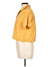 Rose + Olive 100% Rayon Yellow Short Sleeve Blouse Size L - photo 5