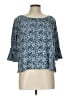 MICHAEL Michael Kors Blue 3/4 Sleeve Blouse Size L - photo 1