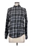 SO 100% Cotton Plaid Gray Long Sleeve Button-Down Shirt Size M - photo 1