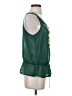 Joe Fresh 100% Polyester Green Sleeveless Blouse Size S - photo 4