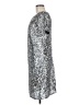 Gap 100% Polyester Metallic Silver Cocktail Dress Size M - photo 5