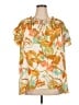 Rose + Olive Tropical Orange Short Sleeve Blouse Size 3X - photo 1