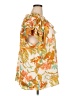 Rose + Olive Tropical Orange Short Sleeve Blouse Size 3X - photo 4