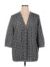 Ann Taylor Factory 100% Polyester Graphic Black Gray Kimono Size XL - photo 1
