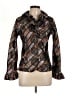 Samuel Dong 100% Polyester Print Brown Jacket Size L - photo 1