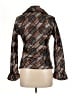 Samuel Dong 100% Polyester Print Brown Jacket Size L - photo 2