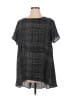 Apt. 9 100% Polyester Black Short Sleeve Blouse Size 1X - photo 1
