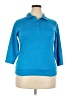 Vicki Wayne Blue Long Sleeve Polo Size 2X - photo 1