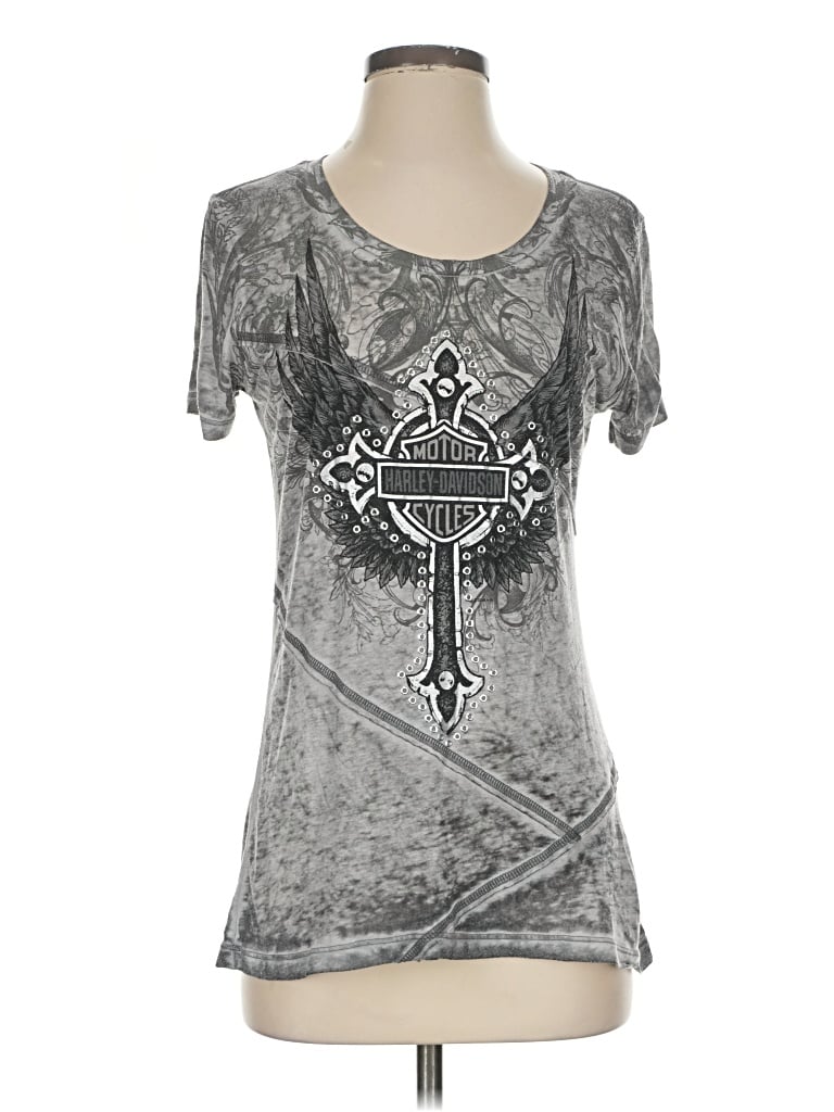 Pre-owned Harley Davidson Short Sleeve T-shirt In Gray
