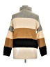 Cliche Color Block Tan Turtleneck Sweater Size XL - photo 2
