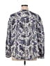 Lane Bryant 100% Cotton Paisley Silver Long Sleeve Blouse Size 16 - photo 2