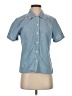 Classic Elements 100% Cotton Blue Short Sleeve Button-Down Shirt Size S - photo 1