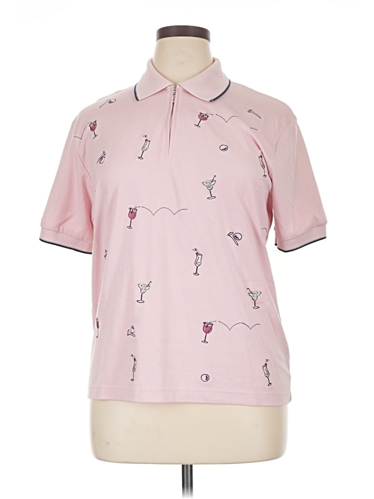 Pre-owned Coral Bay Short Sleeve Polo Shirt In Pink
