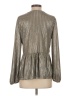 Kim & Cami Metallic Silver Long Sleeve Blouse Size S - photo 2