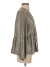 Kim & Cami Metallic Silver Long Sleeve Blouse Size S - photo 4