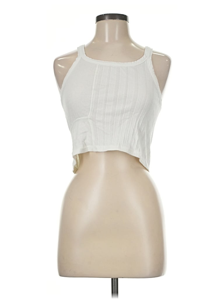 Pre-owned Re/done Tank Top Ivory Halter Neckline Tops