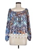 Aqua 100% Polyester Blue Long Sleeve Blouse Size M - photo 1