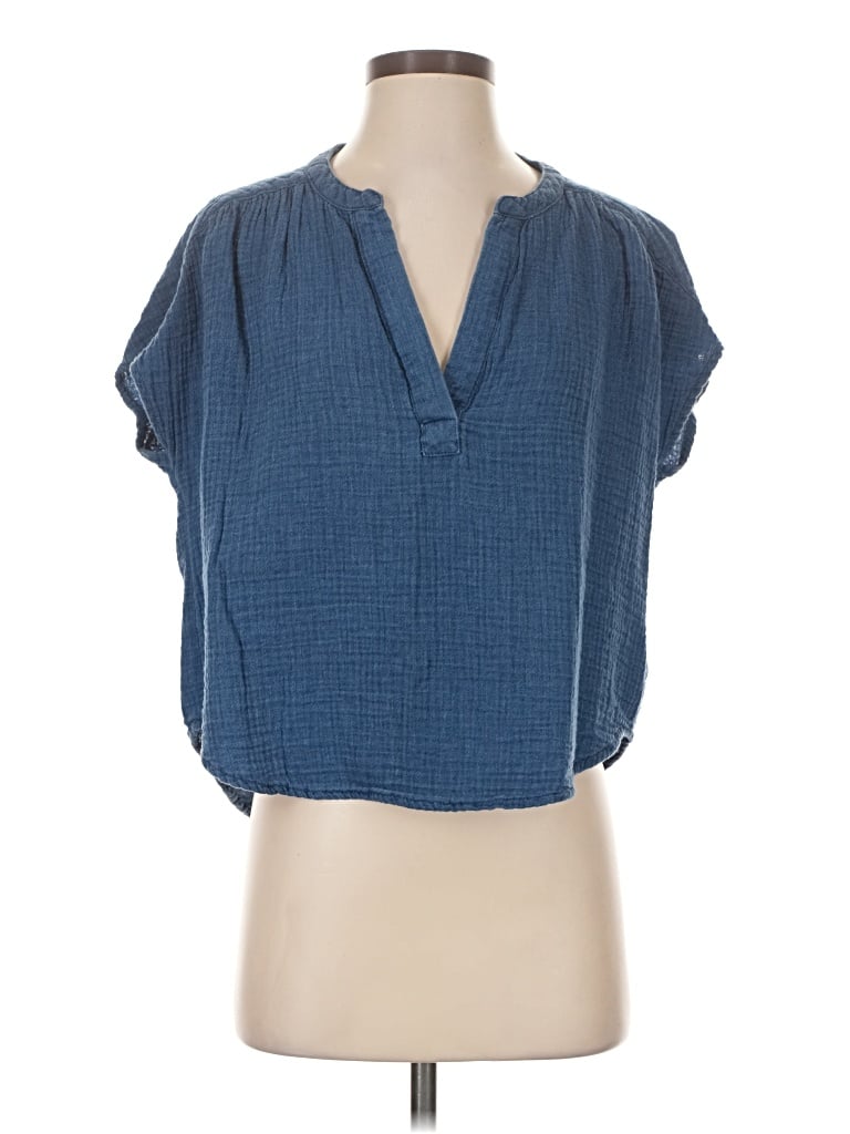 Pre-owned Gap Short Sleeve Blouse In Blue