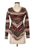 Bongo 100% Acrylic Chevron-herringbone Burgundy Pullover Sweater Size S - photo 1