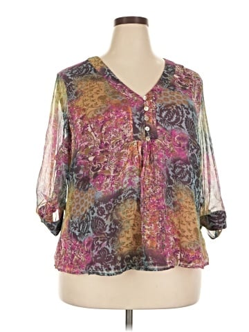 Coldwater Creek 3/4 Sleeve Silk Top (view 1)