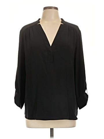 Lavender Brown 3/4 Sleeve Silk Top (view 1)
