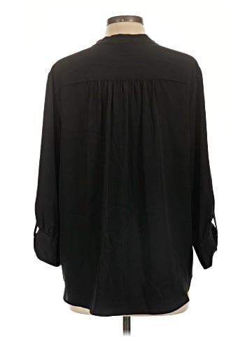 Lavender Brown 3/4 Sleeve Silk Top (view 2)