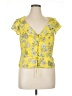 Gianni Bini 100% Polyester Floral Yellow Short Sleeve Blouse Size XL - photo 1
