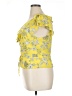 Gianni Bini 100% Polyester Floral Yellow Short Sleeve Blouse Size XL - photo 5